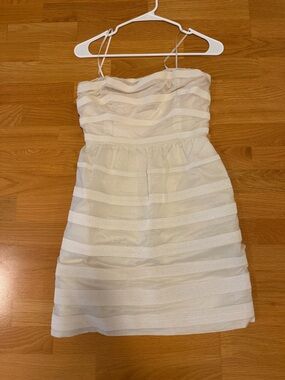 J.Crew Vintage Ginny Strapless Dress Ivory Sz 4